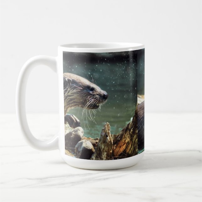Taza De Café Foto de vida silvestre de River Otter (Izquierda)