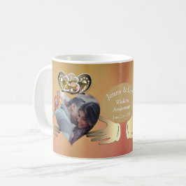 Taza De Café Foto del 23° Aniversario del Boda Claddaugh Topaz
