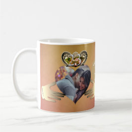 Taza De Café Foto del 23° Aniversario del Boda Claddaugh Topaz