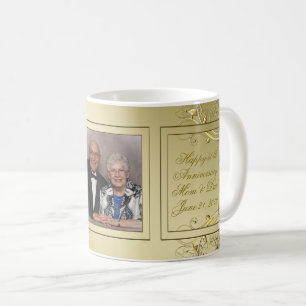 Taza De Café Foto del aniversario de boda del oro 50.o del