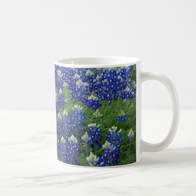 Taza De Café Foto del campo de los Bluebonnets de Tejas (Derecha)