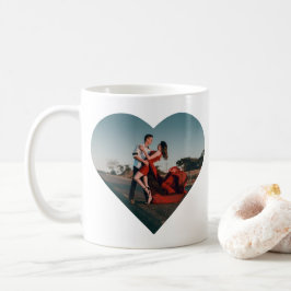 Taza De Café Foto del corazón con mensajes de amor morado y roj