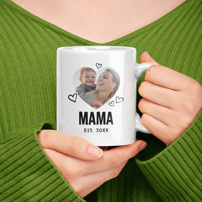 Taza De Café Foto del corazón de Mama dibujada (Subido por el creador)