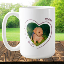 Foto del Corazón de Mamá Perro Huellas de Pata con