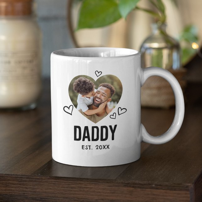 Taza De Café Foto del corazón de Papá dibujada (Subido por el creador)