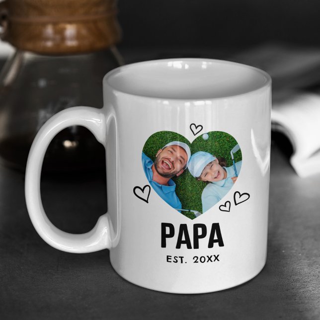 Taza De Café Foto del corazón de papá esbozada (Subido por el creador)