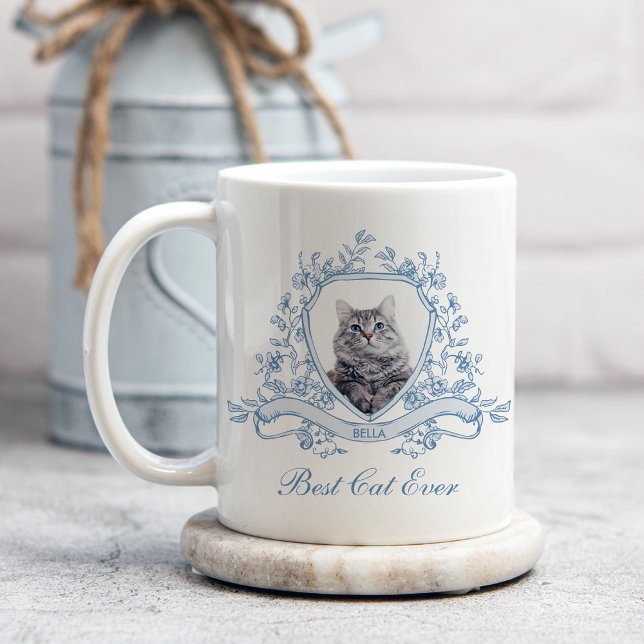 Taza De Café Foto del gato en un Escudo de Chinoiserie | Mejor  (Subido por el creador)