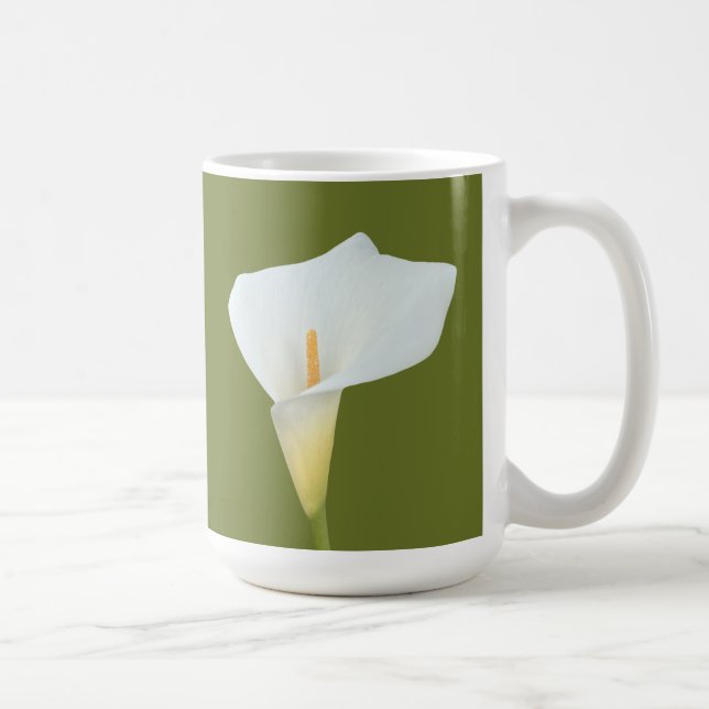 Taza De Café Foto del jardín trasero de Calla blanca Lily Flowe (Derecha)