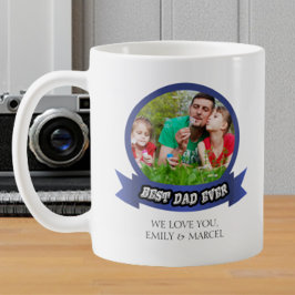 Taza De Café Foto del mejor padre jamás moderna del Día del Pad