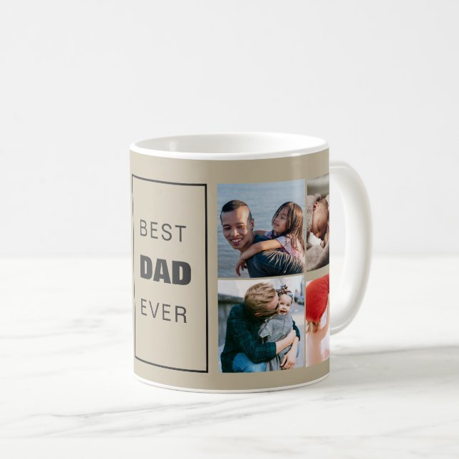 Taza De Café Foto del mejor Personalizado de papá jamás persona (Anverso derecho)
