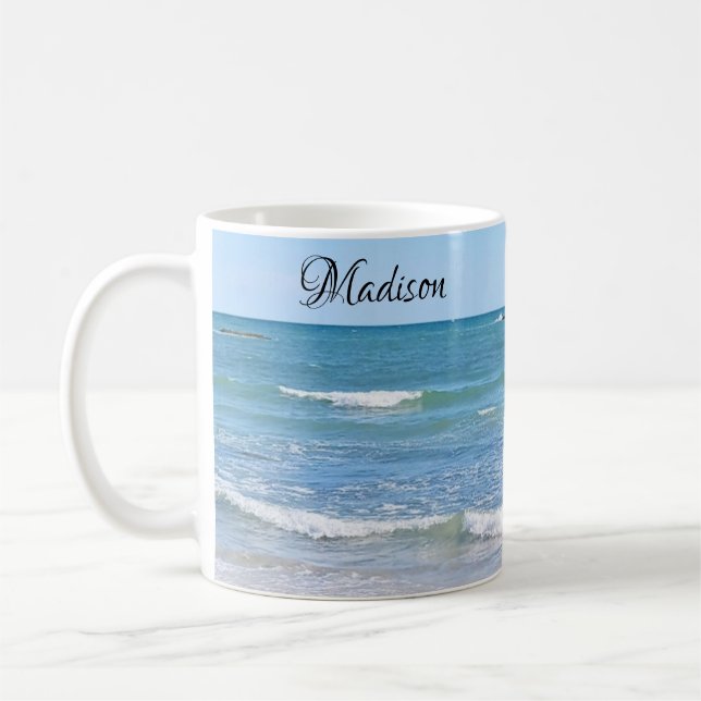 Taza De Café Foto del nombre personalizado del océano Atlántico (Izquierda)