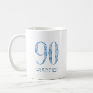 Taza De Café Foto del partido azul 90 por el cumpleaños Favor M