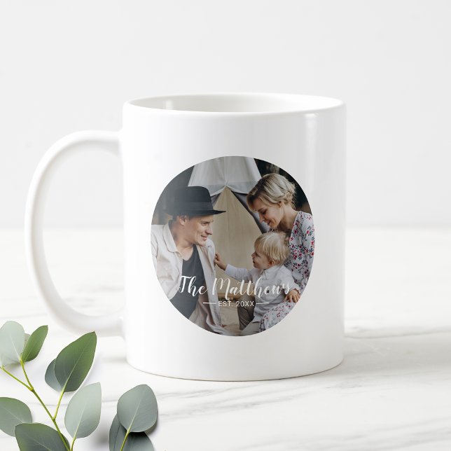 Taza De Café Foto del personalizado con apellido y año establec (Subido por el creador)
