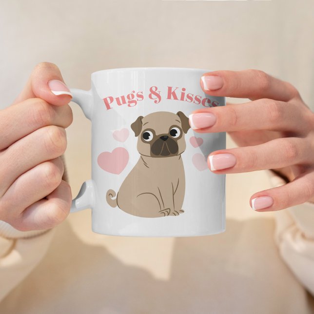 Taza De Café Foto del Personalizado de Pug "Pugs and Kiss" (Subido por el creador)