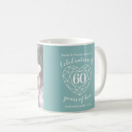 Taza De Café Foto del personalizado del corazón de diamantes en