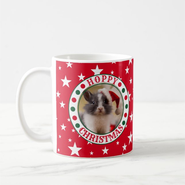 Taza De Café Foto del Personalizado del navidad Red Bunny Lover (Izquierda)