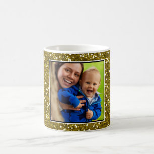 Taza De Café Foto del personalizado del purpurina del oro