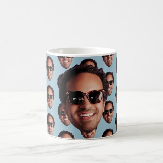 Taza De Café Foto divertida de cara personalizada (Centro)