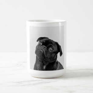 Taza De Café Foto divertida de Pug blanco y negro