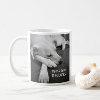 Taza De Café Foto en B & N de adorable perro durmiendo Mejora p