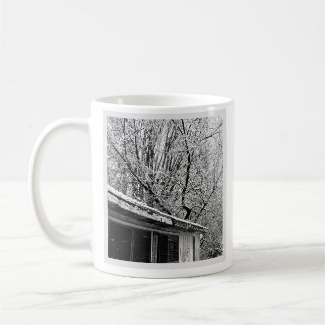 Taza De Café Foto en blanco y negro de la escena invernal de ni (Izquierda)