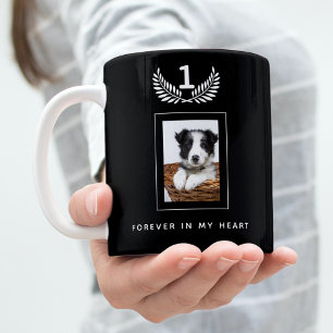 Taza De Café Foto en memoria de mascota de perro negro