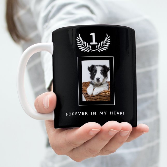 Taza De Café Foto en memoria de mascota de perro negro (Subido por el creador)
