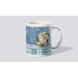 Taza De Café Foto Española Feliz Navidad Elegante Azul