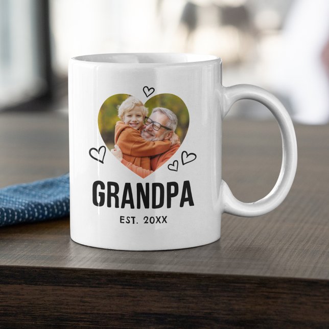 Taza De Café Foto esquematizada del corazón del abuelo (Subido por el creador)