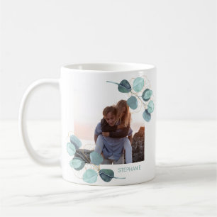 Taza De Café Foto familiar Eucalyptus Personalizado Botánico