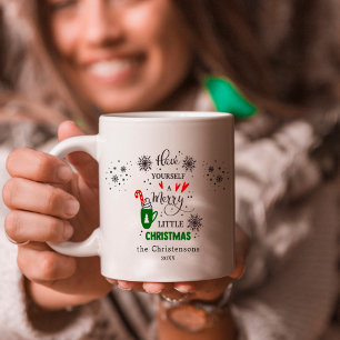 Taza De Café Foto Familiar Festiva Ten Un Feliz Pequeño Navidad
