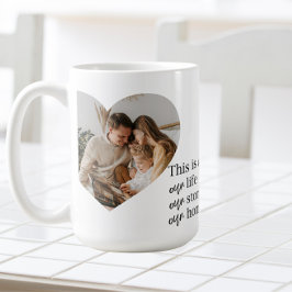 Taza De Café Foto familiar moderna de pareja y regalo de presup