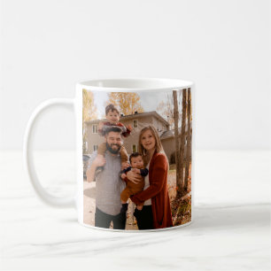 Taza De Café Foto familiar personalizada de dos caras