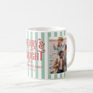 Taza De Café Foto Familiar Rayada Alegre y Brillante