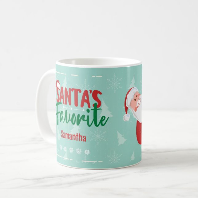 Taza De Café Foto favorita personalizada de Santa Claus (Anverso izquierdo)