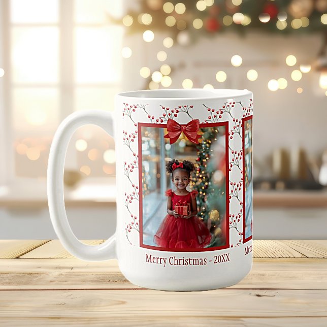 Taza De Café Foto Feliz Navidad Berries Botánicos Rojos (ChristmasThis keepsake Christmas coffee mug is a festive way to celebrate the holidays. )