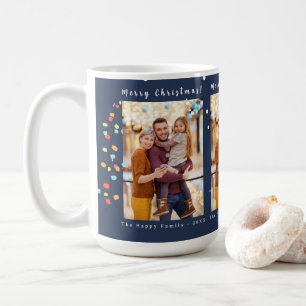 Taza De Café Foto: Feliz Navidad Nieve Whimsy Blue