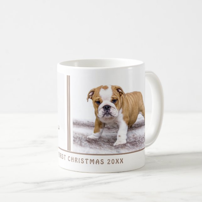 Taza De Café Foto Mascota personalizada de los primeros Navidad (Anverso derecho)