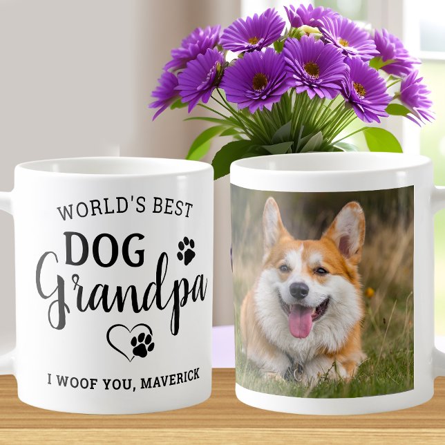 Taza De Café Foto Mascota personalizada del mejor abuelo del pe (Subido por el creador)