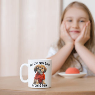 Taza De Café Foto Mascota personalizada Jefe de perro