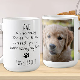 Taza De Café Foto Mascota personalizada Perro gracioso papá caf