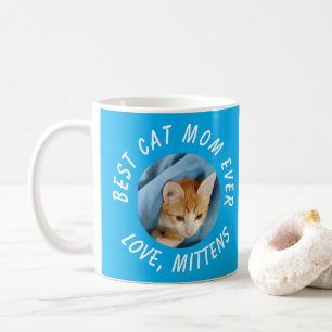 Taza De Café Foto Mejor Mamá de Gatos Personalizado Nombre de M