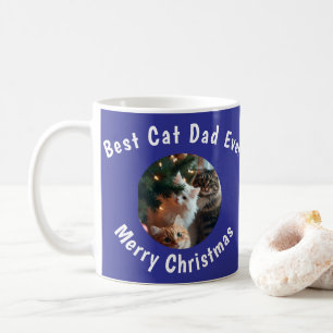 Taza De Café Foto Mejor Papá Gato del Mundo Nombre de Mascota P