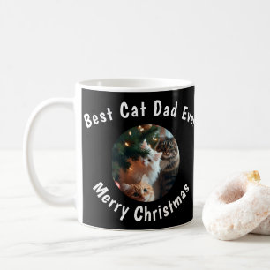 Taza De Café Foto Mejor Papá Gato Negro Personalizado