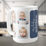 Taza De Café Foto moderna 8<br><div class="desc">Tus 8 fotos favoritas y tu personalización en azul (o cualquier color) crean esta taza para ti mismo,  el día de la madre,  el día del padre o cualquier ocasión especial.</div>