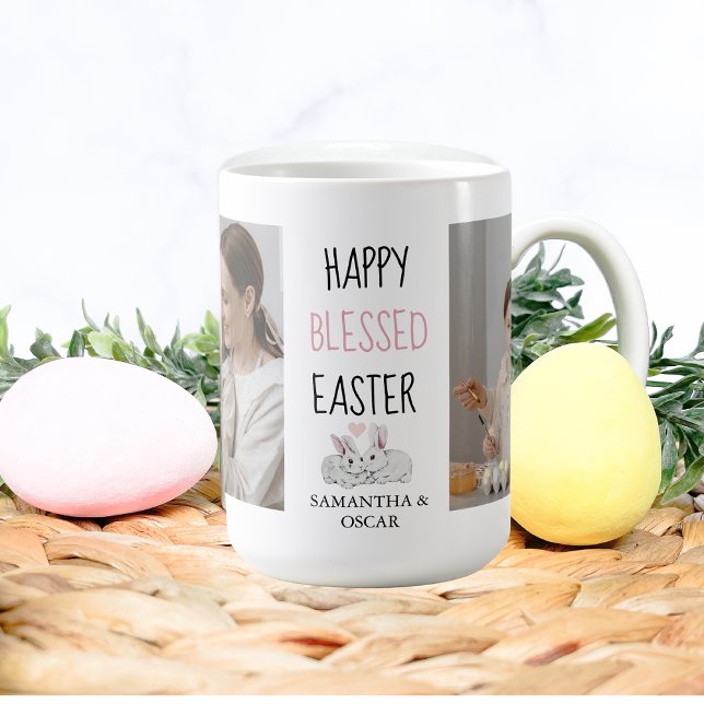 Taza De Café Foto moderna de dos | Feliz Pascua Bendecida | Bun (Subido por el creador)