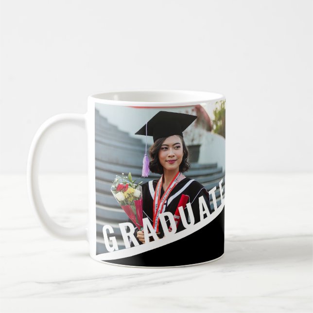 Taza De Café Foto moderna de graduado en blanco y negro (Izquierda)