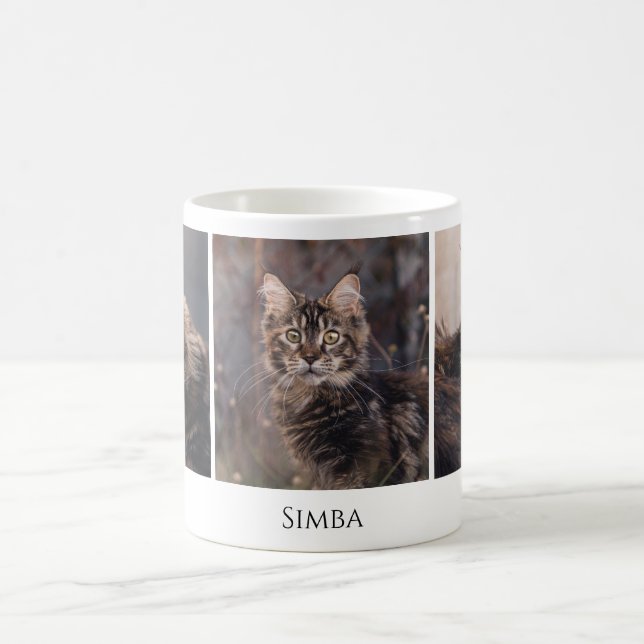 Taza De Café Foto moderna de un Personalizado gato Mascota (Centro)