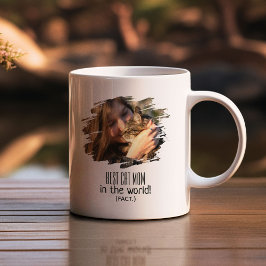 Taza De Café Foto moderna mejor mamá gata (hecho) | Personaliza