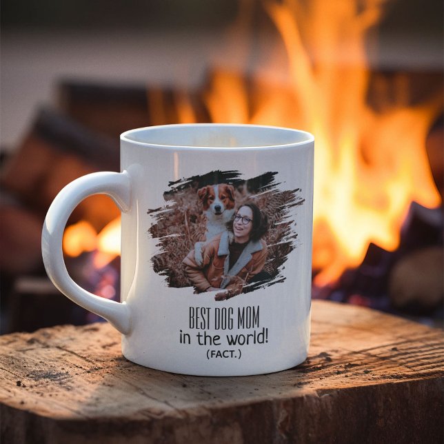 Taza De Café Foto moderna Mejor Mamá Perro (Hecho) | Personaliz (Subido por el creador)